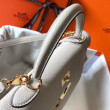 Hermes Kelly 32cm Retourne Borsa Grigio Perla Clemence Hermes Kelly 32cm Retourne Borsa Grigio Perla Clemence
