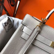 Hermes Kelly 32cm Retourne Borsa Grigio Perla Clemence Hermes Kelly 32cm Retourne Borsa Grigio Perla Clemence