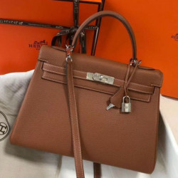 Hermes Kelly 32cm Retourne Borsa Oro Clemence