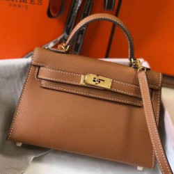 Hermes Kelly Mini II Qualità superiore replica Gold Epsom