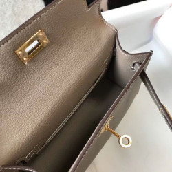 Hermes Kelly Mini II Borsa Gris Asphalt Epsom