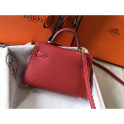 Hermes Kelly Mini II Qualità superiore replica Rouge Vif Epsom