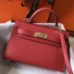 Hermes Kelly Mini II Qualità superiore replica Rouge Vif Epsom