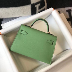 Hermes Kelly Mini II Borsa Vert Criquet Epsom