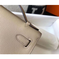 Hermes Kelly Pochette Borsa Gris Tourterelle Epsom