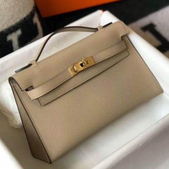 Hermes Kelly Pochette Borsa Gris Tourterelle Epsom Hermes Kelly Pochette Borsa Gris Tourterelle Epsom