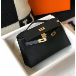 Hermes Kelly Pochette Imitazioni borse griffate Nero Epsom