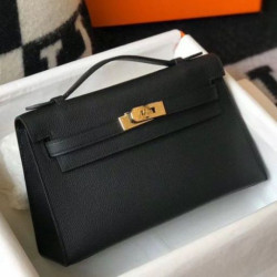 Hermes Kelly Pochette Imitazioni borse griffate Nero Epsom
