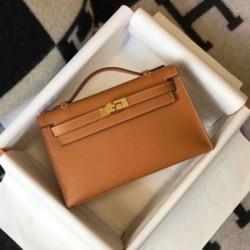 Hermes Kelly Pochette Borse Replica Oro Epsom