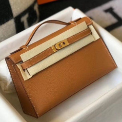 Hermes Kelly Pochette Borse Replica Oro Epsom