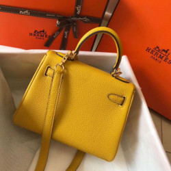 Hermes Mini Kelly 20cm Borsa Giallo Clemence