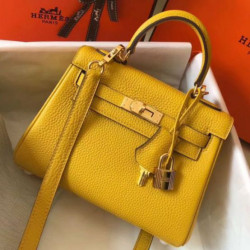 Hermes Mini Kelly 20cm Borsa Giallo Clemence