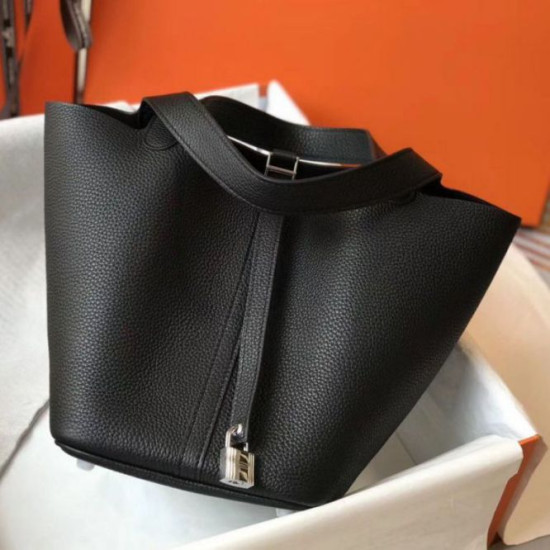Hermes Picotin Lock 18/22 Replica Perfetta Nero Clemence