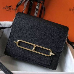 Hermes Sac Roulis Mini Replica Perfetta Nero Evercolor Vitello