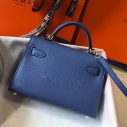 Hermes Kelly Mini II Borsa Blue Agate Epsom Replica qualità specchio Replica Perfette Hermes Kelly Mini II Borsa Blue Agate Epsom imitazioni