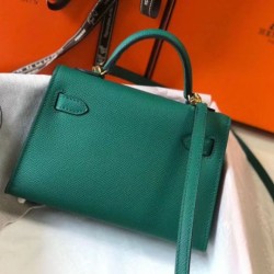 Hermes Kelly Mini II Borsa Malachite Epsom Replica qualità specchio Replica Perfette Hermes Kelly Mini II Borsa Malachite Epsom imitazioni