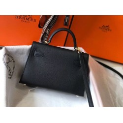 Hermes Kelly Mini II Imitazioni borse griffate Nero Epsom Hermes Kelly Mini II Imitazioni borse griffate Nero Epsom