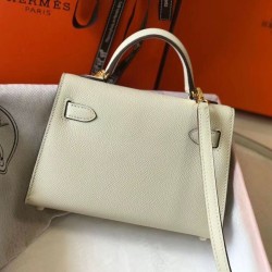 Hermes Kelly Mini II Borsa Bianco Epsom Replica qualità specchio Replica Perfette Hermes Kelly Mini II Borsa Bianco Epsom imitazioni
