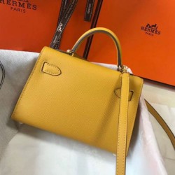 Borse Imitazioni Hermes Kelly Mini II gialla Epsom Replica qualità specchio Replica Perfette Borse Imitazioni Hermes Kelly Mini II gialla Epsom imitazioni