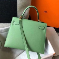 Hermes Kelly 25cm Sellier Borsa Vert Criquet Epsom Replica qualità specchio Replica Perfette Hermes Kelly 25cm Sellier Borsa Vert Criquet Epsom imitazioni