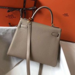Borse Replica Hermes Kelly 28cm Retourne Tourterelle Clemence qualità specchio Replica Perfette Borse Hermes Kelly 28cm Retourne Tourterelle Clemence imitazioni