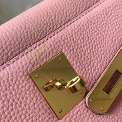Hermes Kelly 32cm Retourne Borsa Rosa Clemence Replica qualità specchio Replica Perfette Hermes Kelly 32cm Retourne Borsa Rosa Clemence imitazioni