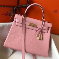 Replica Perfette Hermes Kelly 32cm Retourne Borsa Rosa Clemence imitazioni