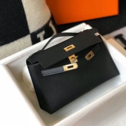 Hermes Kelly Pochette Imitazioni borse griffate Nero Epsom Replica qualità specchio Replica Perfette Hermes Kelly Pochette Imitazioni borse griffate Nero Epsom imitazioni