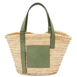 Replica Perfette Loewe Medium Basket Borse Imitazioni Raffia e vitello rosmarino imitazioni
