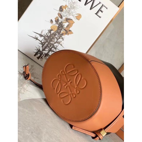 Replica Perfette Loewe Piccolo Balloon Bucket Borse  Nero/Tan vitello imitazioni