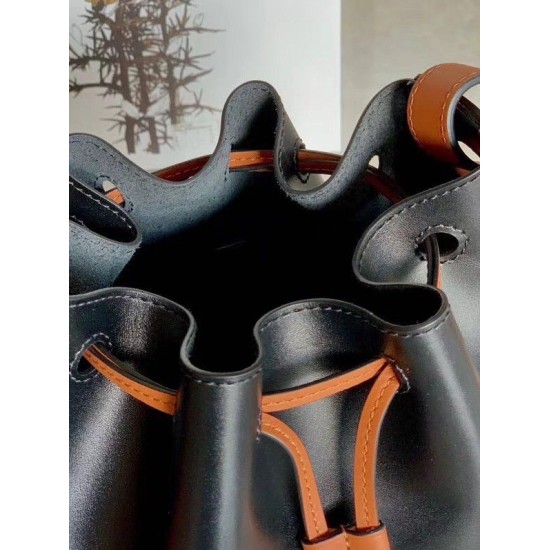Replica Perfette Loewe Piccolo Balloon Bucket Borse  Nero/Tan vitello imitazioni