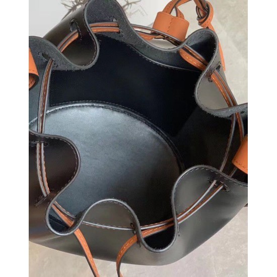 Replica Perfette Loewe Piccolo Balloon Bucket Borse  Nero/Tan vitello imitazioni