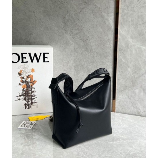 Replica Perfette Loewe Cubi Piccolo  Perfetta Nero Vitello e Jacquard imitazioni