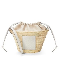 Replica Perfette Loewe Drawstring Bucket Borsa Palm Leaf e vitello bianca imitazioni