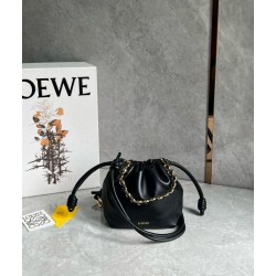 Loewe Mini Flamenco Purse Borse Replica Nero Nappa Agnello
