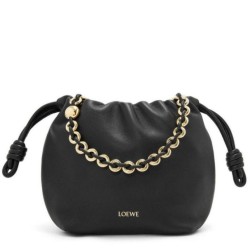 Replica Perfette Loewe Mini Flamenco Purse Borse  Nero Nappa Agnello imitazioni