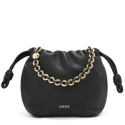 Loewe Mini Flamenco Purse Borse Replica Nero Nappa Agnello