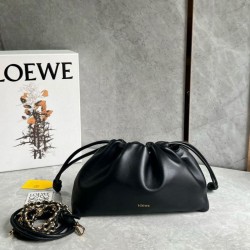 Loewe Flamenco Purse Nero Nappa Agnello Replica qualità specchio Replica Perfette Loewe Flamenco Purse Nero Nappa Agnello imitazioni