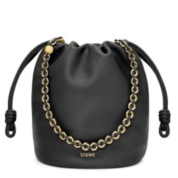 Replica Perfette Loewe Flamenco Purse Bucket Borsa Nero Nappa Agnello imitazioni