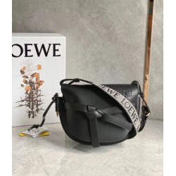 Borsa Gate piccola Loewe vitello nera e jacquard Borsa Gate piccola Loewe vitello nera e jacquard