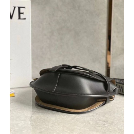 Replica Perfette Borsa Gate piccola Loewe vitello nera e jacquard imitazioni