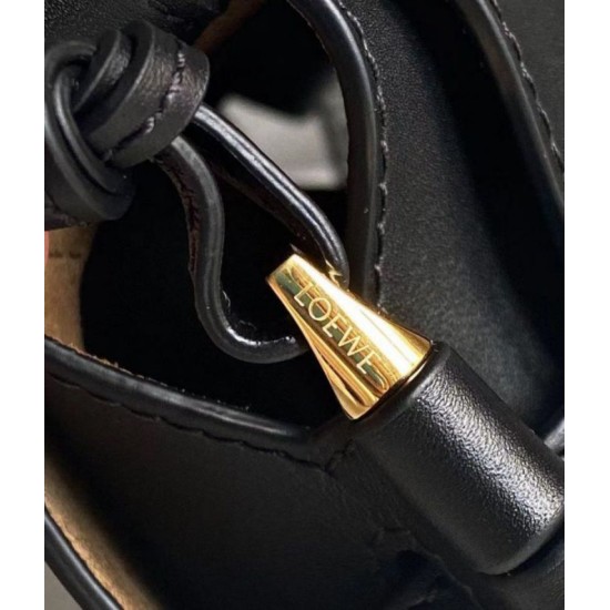 Replica Perfette Borsa Gate piccola Loewe vitello nera e jacquard imitazioni