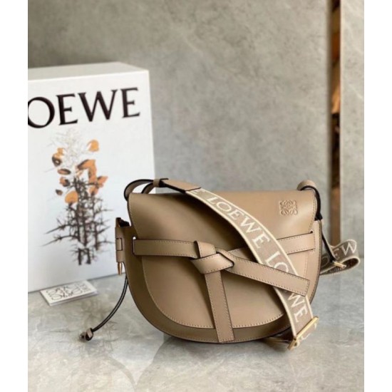 Replica Perfette Loewe Gate Piccolo Borsa Sabbia Vitello e Jacquard imitazioni
