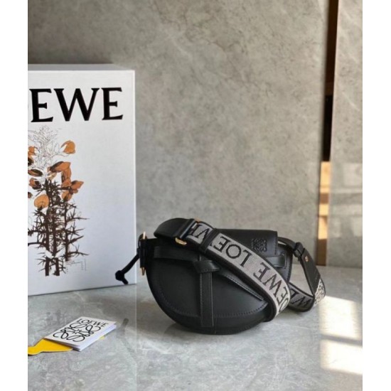 Replica Perfette Loewe Mini Gate Dual Borsa Nero vitello imitazioni