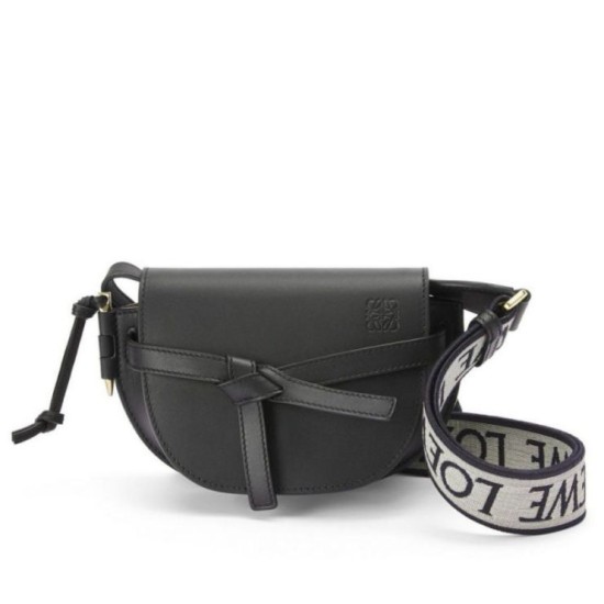Replica Perfette Loewe Mini Gate Dual Borsa Nero vitello imitazioni