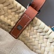 Loewe Drawstring Bucket Borse Firmate Replica Foglia di palma e vitello marrone