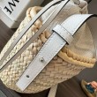 Loewe Drawstring Bucket Borsa Palm Leaf e vitello bianca