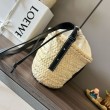 Loewe Drawstring Bucket Borse Imitazioni Palm Leaf e vitello nera