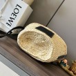 Loewe Drawstring Bucket Borse Imitazioni Palm Leaf e vitello nera