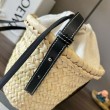 Loewe Drawstring Bucket Borse Imitazioni Palm Leaf e vitello nera